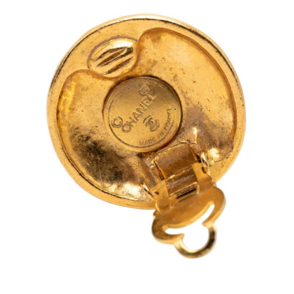 CHANEL Authentic Vintage Gold Logo Earrings - Picture 3 of 3